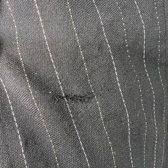 Escada Black Pinstriped Two Button Closure Blazer 42 12 L - Picture 3 of 13